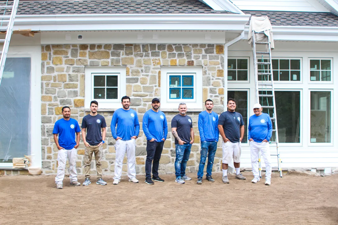 American Town Painting crew lineup stone house