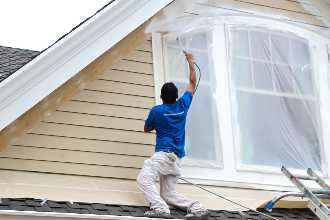 American Town Painting spraying high window